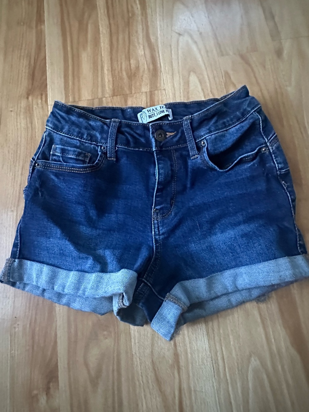 Juniors Wax Jean Cuffed Shorts